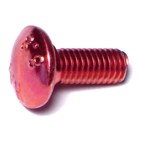 Midwest Fastener Carriage Bolt, Square Neck, 1.0mm (Coarse), 16 mm L, Steel, Red Rinsed Zinc, 25 PK 31161 - main